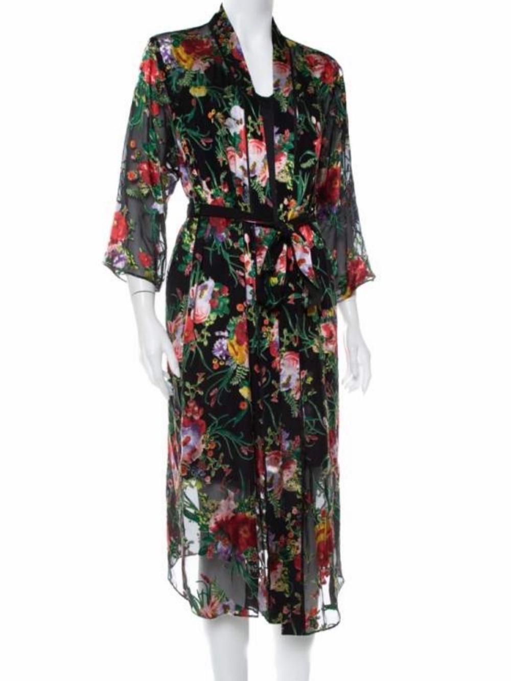 Alice and Olivia Floral Sheer Duster Kimono Cover-Up
